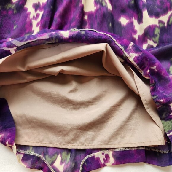 J.Crew Maisie Violet Purple Floral Silk Long Sleeve Sheer Dress Fall Moody Boho - Picture 7 of 10